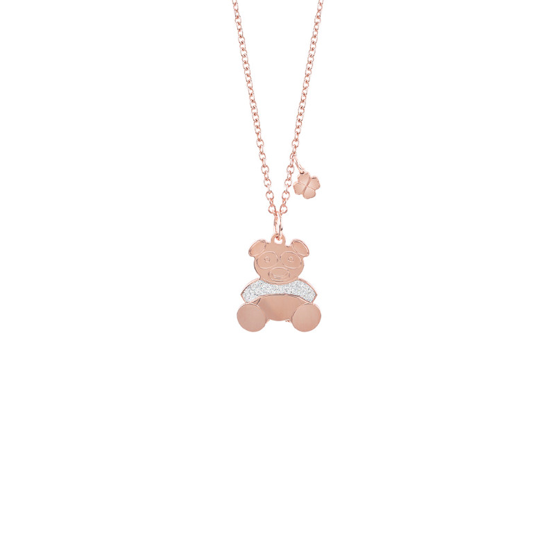 Collana Ottone Rosa Zirconi Bliss Collezione Glittermania