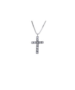 Croce Oro Bianco Diamanti Bliss Collezione Classico