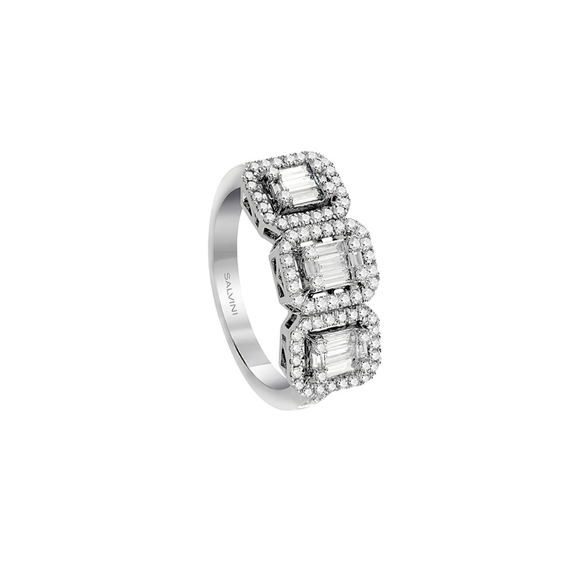 Anello Oro Bianco Diamanti Salvini Collezione Magia