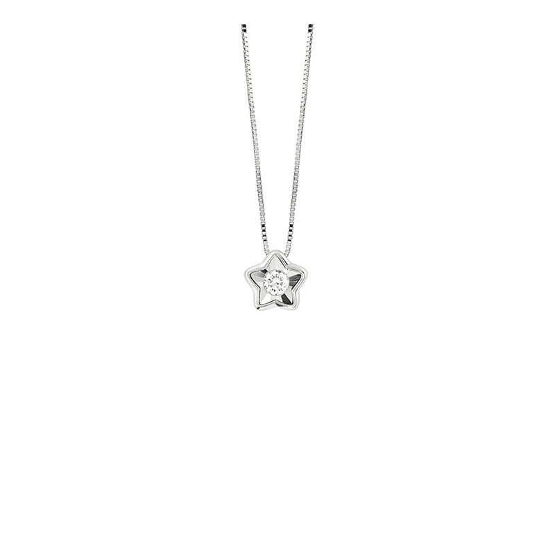 Collana Oro Bianco Diamanti Bliss Collezione Lumina