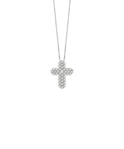 Croce Oro Bianco Diamanti Bliss Collezione Rugiada