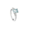 Anello Oro Bianco Diamanti Acquamarina Salvini Collezione Sorrento