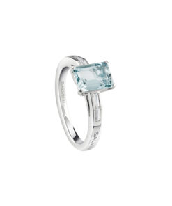 Anello Oro Bianco Diamanti Acquamarina Salvini Collezione Sorrento