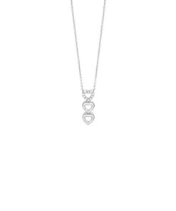 Collana Oro Bianco Diamanti Bliss Collezione Cuori