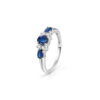 Anello Oro Bianco Diamanti Zaffiri Bliss Collezione Rugiada Colors