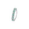 Anello Oro Bianco Diamanti Smeraldi Bliss Collezione Rugiada Colors