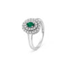 Anello Oro Bianco Diamanti Smeraldo Bliss Collezione Regal