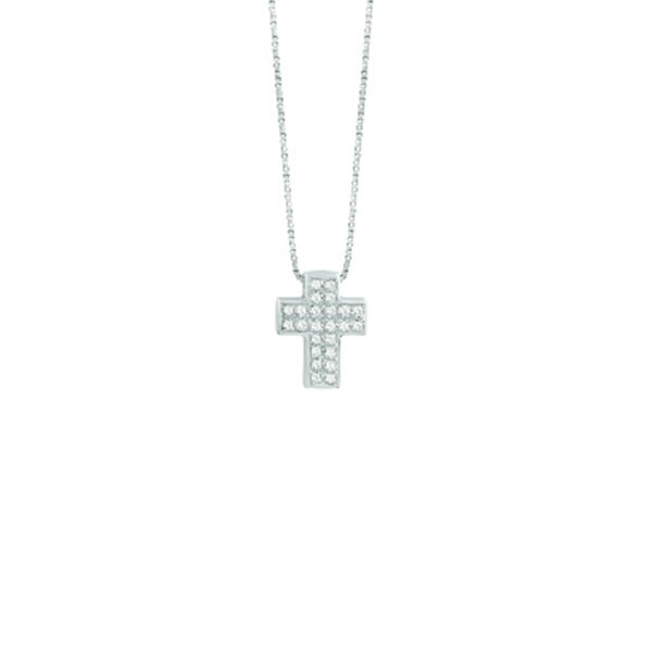 Croce Oro Bianco Diamanti Bliss Collezione Le Croci