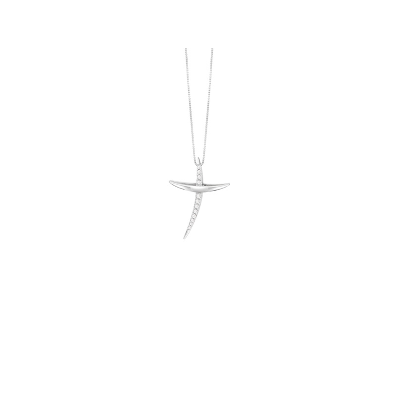 Croce Oro Bianco Diamanti Bliss Collezione Le Croci