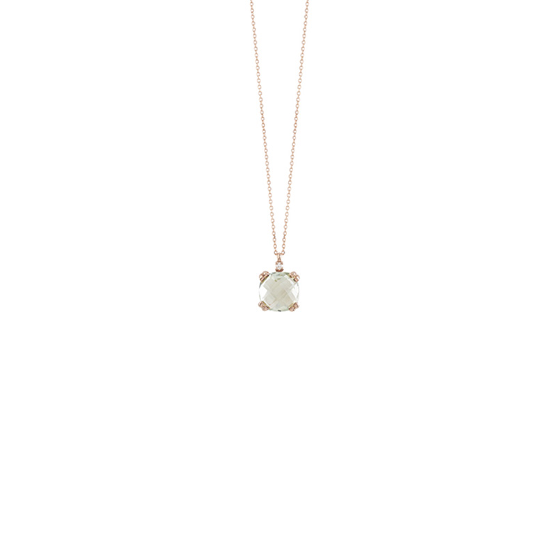 Collana Oro Rosa Diamanti Ametista Verde Bliss Collezione Joy Candy