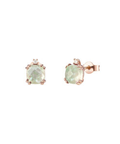 Orecchini Oro Rosa Diamanti Ametista Verde Bliss Collezione Joy Candy