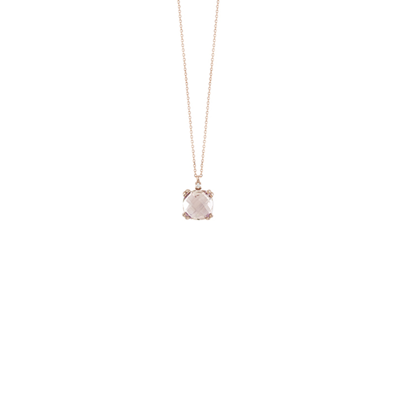 Collana Oro Rosa Diamanti Quarzo Bliss Collezione Joy Candy