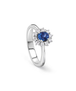 Anello Oro Bianco Diamanti Zaffiro Salvini Collezione Love For Color