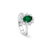 Anello Oro Bianco Diamanti Smeraldo Salvini Collezione Love For Color