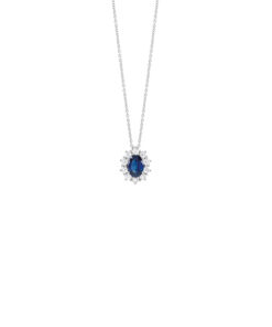Collana Oro Bianco Diamanti Zaffiro Salvini  Collezione Love For Color