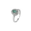 Anello Oro Bianco Diamanti Smeraldo Bliss Collezione Regal