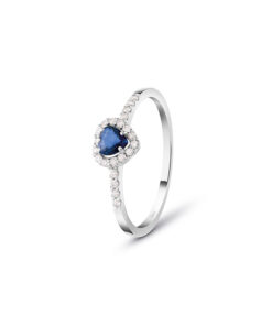 Anello Oro Bianco Diamanti Zaffiro Bliss Collezione Dream Colore