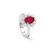 Anello Oro Bianco Diamanti Rubino Salvini Collezione Love For Color
