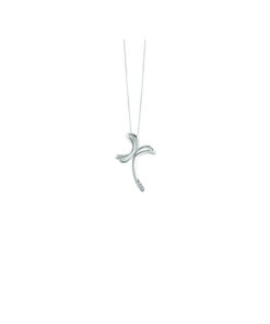 Croce Oro Bianco Diamanti Bliss Collezione Rugiada