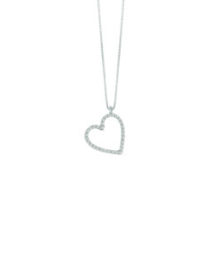 Collana Oro Bianco Diamanti Bliss Collezione Cuori