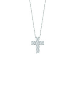 Croce Oro Bianco Diamanti Bliss Collezione Rugiada