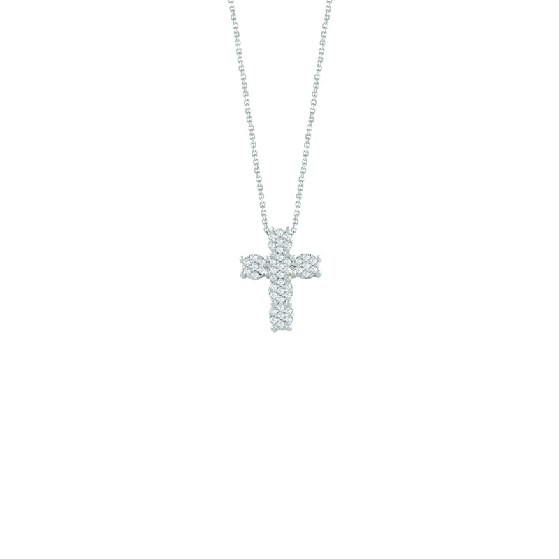 Croce Oro Bianco Diamanti Bliss Collezione Rugiada