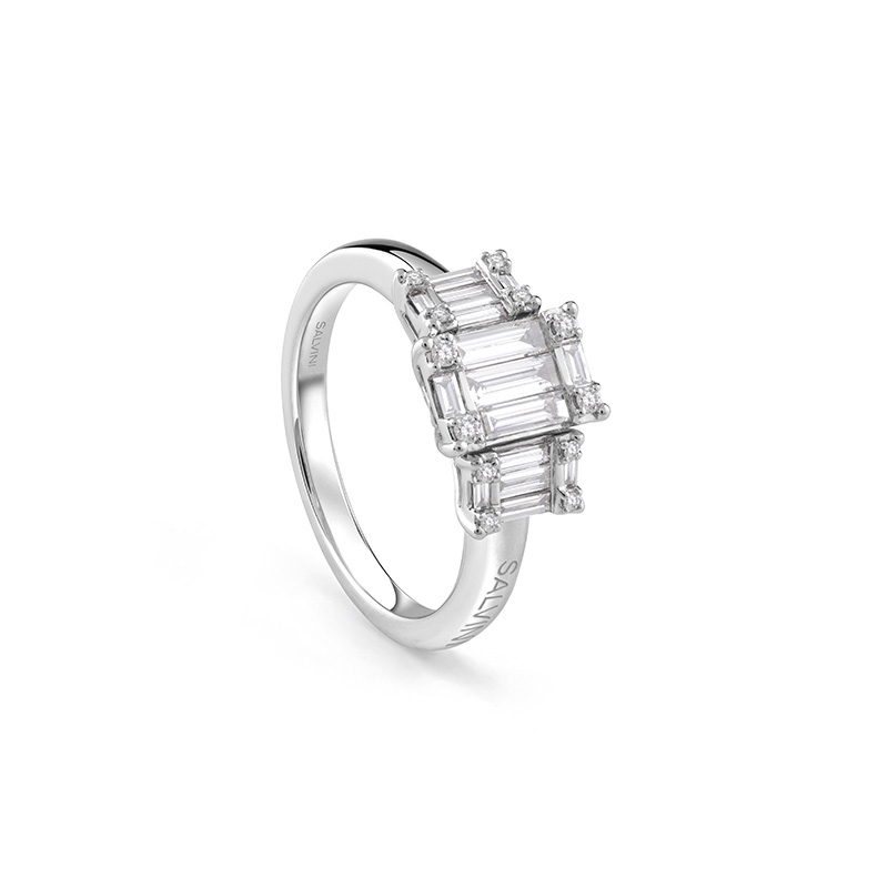 Anello Oro Bianco Diamanti Salvini Collezione Magia
