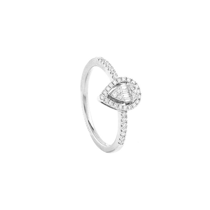 Anello Oro Bianco Diamanti Salvini Collezione Magia