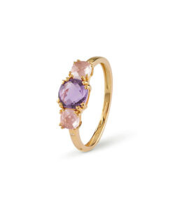 Anello Oro Giallo Ametista Diamanti Bliss Collezione Joy Candy