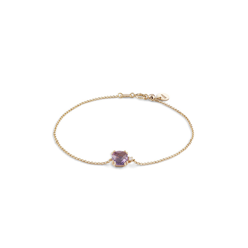 Bracciale Oro Giallo Diamanti Ametista Bliss Collezione Joy Candy
