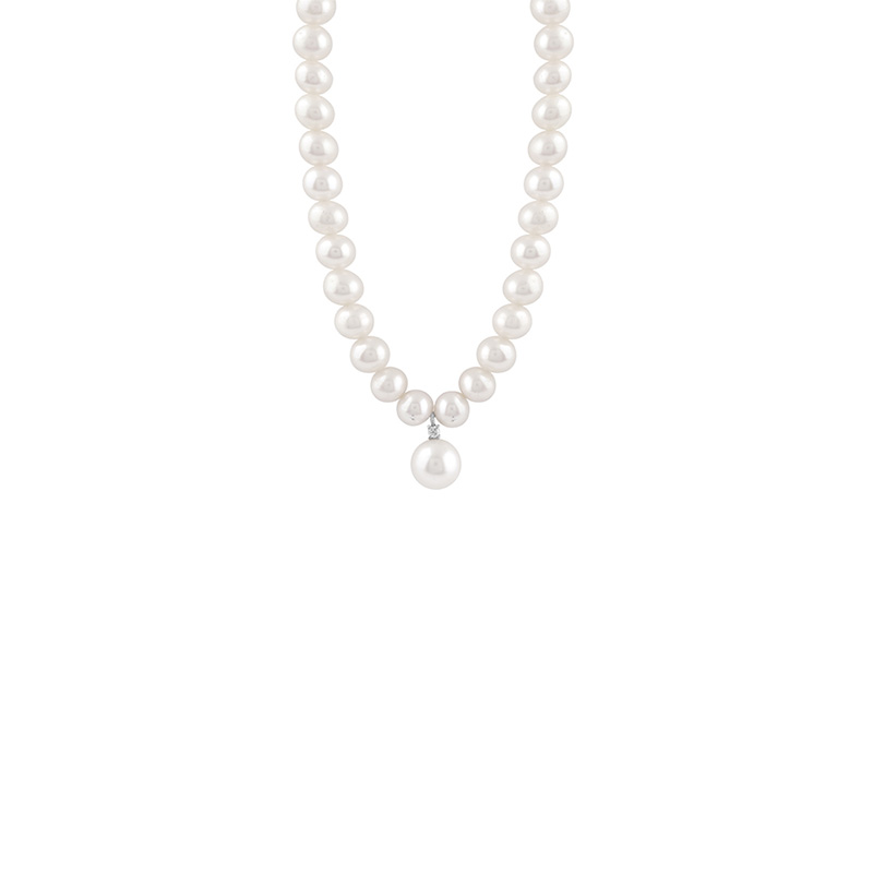Collana Oro Bianco Diamanti Perla Bliss Collezione Paradise