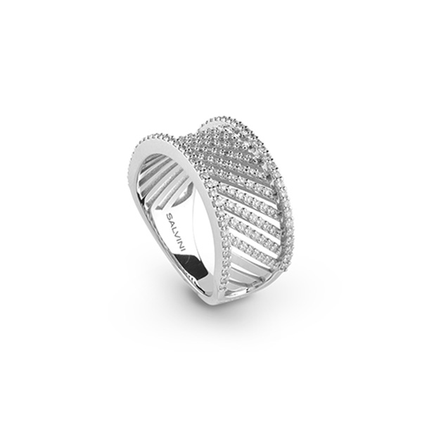 Anello Oro Bianco Diamanti Salvini Collezione Riflessi