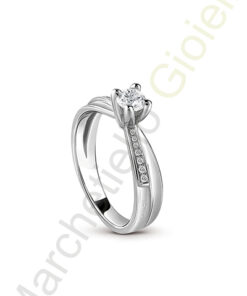 Solitario Oro Bianco Diamanti Salvini Collezione 30 Years