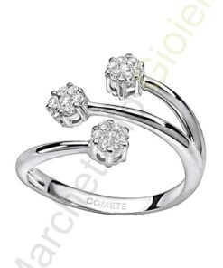 Anello Oro Bianco Diamanti Comete Gioielli Collezione Elegance