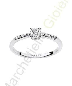 Solitario Oro Bianco Diamanti Comete Gioielli Collezione Elegance