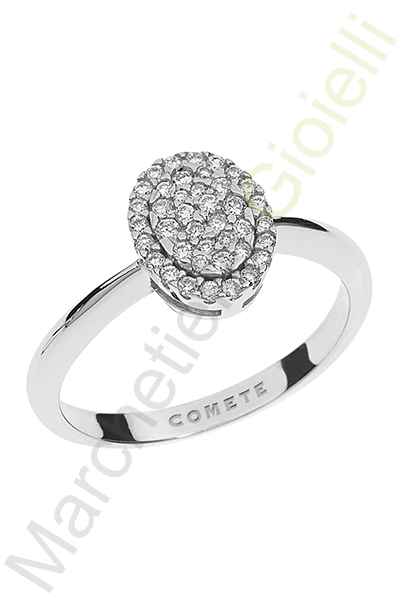Anello Oro Bianco Diamanti Comete Gioielli Collezione Fenice