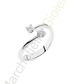 Anello Oro Bianco Diamanti Comete Gioielli Collezione Bilogy