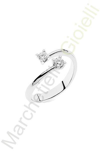 Anello Oro Bianco Diamanti Comete Gioielli Collezione Bilogy