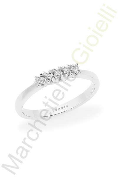 Veretta Oro Bianco Diamanti Comete Gioielli Collezione Fedine