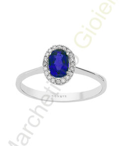 Anello Oro Bianco Diamanti Zaffiro Comete Gioielli Collezione Storia Di Luce
