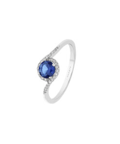 Anello Oro Bianco Diamanti Zaffiro Comete Gioielli Collezione Storia Di Luce