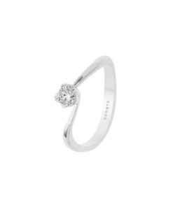 Solitario Oro Bianco Diamanti Comete Gioielli Collezione Petali