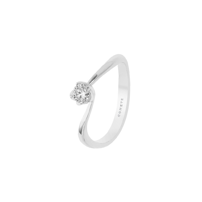 Solitario Oro Bianco Diamanti Comete Gioielli Collezione Petali