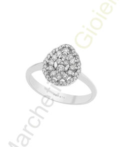 Anello Oro Bianco Diamanti Comete Gioielli Collezione Goccia
