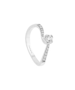 Solitario Oro Bianco Diamanti Comete Gioielli Collezione Petali