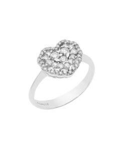 Anello Oro Bianco Diamanti Comete Gioielli Collezione Love Hearth