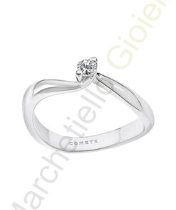 Solitario Oro Bianco Diamanti Comete Gioielli Collezione Prestige