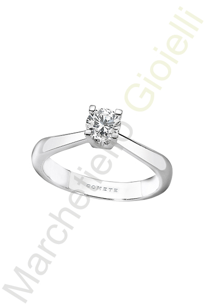 Solitario Oro Bianco Diamanti Comete Gioielli Collezione Prestige