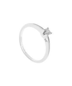 Solitario Oro Bianco Diamanti Comete Gioielli Collezione Stella