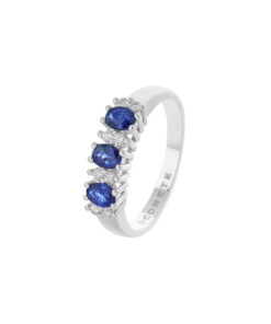 Anello Oro Bianco Diamanti Zaffiri Comete Gioielli Collezione Duchessa